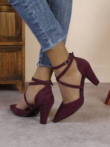 Giày cao gót mũi nhọn gợi cảm dành cho nữ, giày sandal thời trang đa năng. - Màu Đỏ Sâu - Xem 7