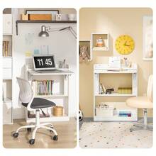 SoBuy Home Office Folding Table Desk Computer Desk Workstation With 3 Shelves White W64 X D58 X H82cm FWT92-W - White - View 7