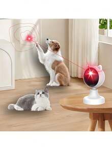 自动LED激光猫玩具，猫形，红色激光指示器，互动猫玩具，适合宠物 - USB充电 - 彩色 - 查看 2