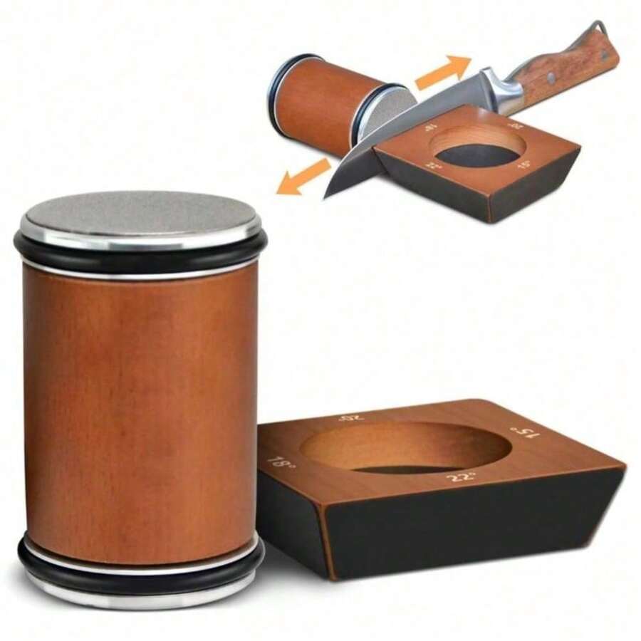 Premium Manual Rolling Knife Sharpener Kit - Stainless Steel Knives Sharpener With Grinding Disc, Includes 1 Set For Effortless Knifesharpening - Hút từ tính 4 mặt - Xem 1
