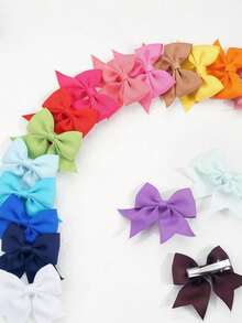 20/40pcs Colorful Bow Hair Clips, Cute Girls Hair Accessories, Back To School Hair Clips, Birthday Gift - Multicolor - View 7
