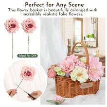 [Free Shipping]Artificial Flowers Combo Pink Roses With Stems Bouquets Box Set Bridal Wedding Shower Decorations Fake Floral For Party Table Centerpieces Home Decor - RomanticPink - View 5