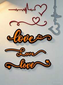 1PC Love Metal Cutting Dies, New Arrival Die Cuts, Embossing Stencils For DIY Crafting Scrapbooking Supplies, Template Mould, Photo Album Decorative Paper Die Cuts For Card Making, DIY Craft Decoration - Silver - View 1