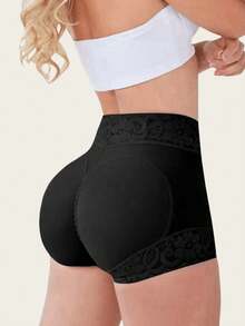 [Body Shaping And Slimming Triangle Underwear] Women's Hip Shaping Clothes, Belly Tightening And Hip Lifting Underwear, Hollow Shaping And High Waist Shaping Clothes, Slimming Triangle Underwear-Summer Chic Gym Athletic Shorts Women's Shorts - 黑色 - 查看 2