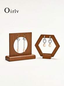 Oirlv 1个木制耳环展示架，女士耳环悬挂式首饰收纳架 - 實木耳環架 - 查看 8