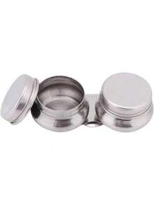 EstiloRecipiente de Solvente de Trementina Megilp de Pintura Al óleo de Doble Paleta Grande de Acero Inoxidable con TapaVersión mejorada - 1 - Ver 5