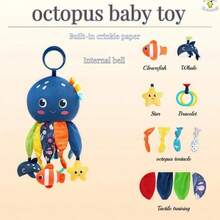 Infant Hanging Toys, Car/Crib Hanging Toys With Rattle And Crinkle Paper, Plush Octopus Doll, Baby Gift - Multicolor - View 7