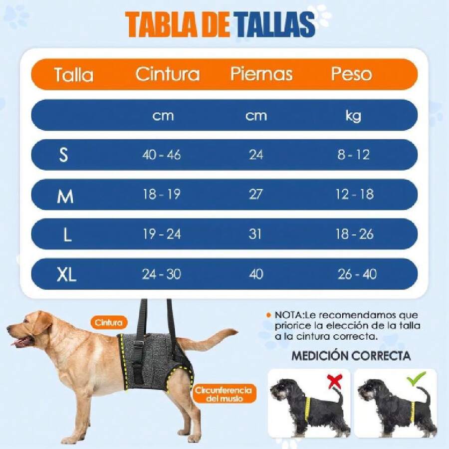 Arnés de Soporte Trasero para Perros, Arneses Ajustables Apoyo con Asa, Ayuda Caminar y Subir Escaleras Perros Heridos Discapacitados y Edad Avanzada, Gris Oscuro, M,37283283 - Amarillo - Ver 1