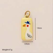 1件装 INS 不锈钢时尚 DIY 樱桃靴爱心小屋太阳小鱼郁金香花鸭吊坠，18K 镀金，防水防褪色，DIY 首饰配件，项链配件，手链配件，耳环配件，钥匙扣配件，包包配件，女士首饰配件，钱包配件，吊坠，礼品 - 彩色 - 查看 16