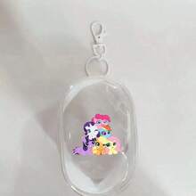 1pc My Little Pony Pink Pony Cute Mini Digital Storage Bag - Transparent Zipper Pouch With Keychain, Can Hold Earphones/Chargers, Portable Travel Accessory - Multicolor - View 6