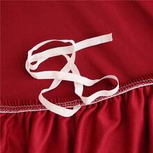 Armless Sofa Bed Cover Elastic Full-Enclosure Polyester Upholstery Cover Knit Milk Silk All-Season Universal - Burgundy - View 8