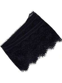 EstiloEncaje para Ropa, 14.5cm x 2.73m Encaje Bordado de Poliéster, Blanco y Negro, para Decoración de Vestidos, Manualidades y DIYVersión mejorada - Azul marino - Ver 10