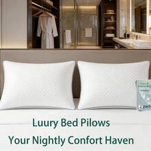 2-Pack Pillows,Bed Soft Support Queen Pillow Pillow Helps Sleep And Protect The Neck Pillow , Hotel Collection Standard/Queen Bed Pillow Set Set Of 2 Down Alternative Bedding For Supine, Stomach Or Side Sleepers Luxury Hotel Comfort Pillow Holiday Perfect Gift For Home Decor Bed Pillows And Home Goods(White) 20X30in - trắng - Xem 10