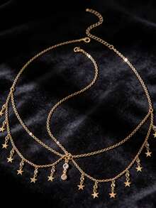 Girl's Luxury Bridal Headchain, Fashionable Bohemian Style Wedding Headpiece, Gold Headpiece, Student Supplies, Girls' Accessories - Multicolor - View 8