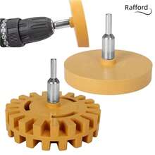 Rafford-removedor de adhesivo para rueda de coche, rueda de goma, adaptador de taladro eléctrico suave, reparación de pintura, herramientas de eliminación de calcomanías de vinilo de goma QK1T - 1 pieza de 90 mm - Ver 8