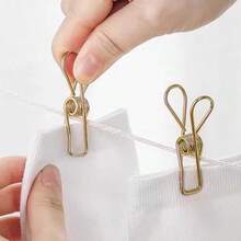 50 Alfileres Dorados de Acero Inoxidable Resistentes Pinzas para Ropa Ideal para Viajes y Camping - Preocuparse - Ver 6