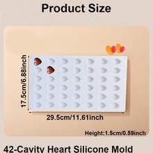 1个装 8/15/35/42孔心形硅胶蛋糕模具，情人节心形慕斯蛋糕模具，结婚纪念日蛋糕装饰，心形法式甜点果冻布丁烘焙模具，厨房烘焙工具 - 白色 - 查看 13