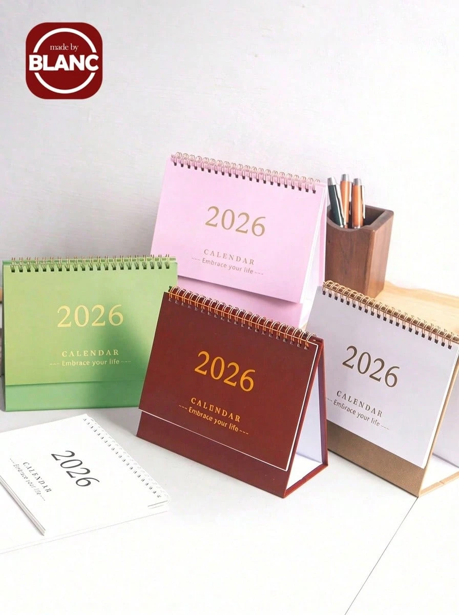 1 pezzo Calendario da scrivania novità 2026, con rilegatura a spirale, portatile e pieghevole - Calendario da scrivania, memo e scrittura, decorazione per la scrivania a scuola e in ufficio, elementi essenziali per la casa e l'ufficio, regalo a sorpresa per gli amici - Multicolore - Visualizzare 1