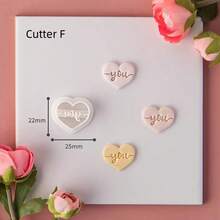 1/6Pcs, Valentine Polymer Clay Cutters Heart With Love/Xoxo/You Words (22-25mm) – Easy To Use Craft Tools For Valentine Jewelry Making, DIY Earrings Charms & Handmade Romantic Gifts, Adorable Valentine's Day Polymer Clay Supplies - White - View 11