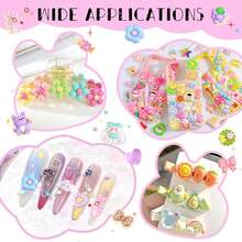 100Pcs Blue Slime Charms Assorted Cute Decoden Embellishments, Kawaii Slime Accessories,Candy Heart Bear Bulk Flatback Resin Charm For Phone Junk Cases,ScrapbooFKing Crafting & DIY Decoration - 藍色的 - 查看 7