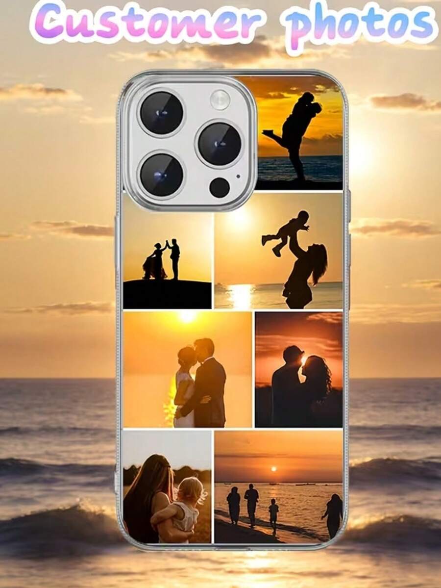 1pc Customizable Transparent Soft Phone Case With Personalized Heart Design, Compatible With Apple, Galaxy, OPPO Phones, Unique Gift For Couples, Friends, Family, Anniversary, Valentine's Day, Birthday - Clear - View 1