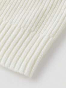 Women's Cropped Sweater Cardigan Long Sleeve Open Front Buckle Closure Knitwears - White - View 5