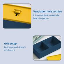 1pc 700ml Rectangular Bento Lunch Box, Fashionable & Portable Japanese-Style Lunch Box With Airtight Seal, Utensils, Microwave & Heating , Minimalist Design, Large Capacity PP Material - Multicolor - View 3