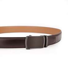 Men's Belt, Ratchet Dress Casual Belt With Adjustable Automatic Buckle Trim To Fit,40inch-44inchWaistAdjustable,DarkBrown-01 - 深棕色-01 - 查看 3