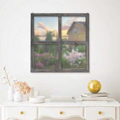 3D Big Wood Window Frame Wall Decor Farmhouse Home Decorations Vintage Country Wall Wood Hanging Decorative Frame Classic Style Living Room Bedroom Entryway Dining Room Hallway Decoration Christmas Day Present Xmas Gift Ornament White