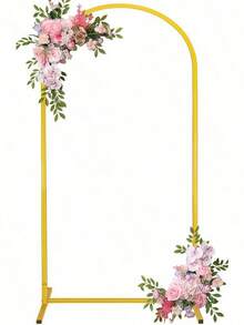 Set de soporte de arco de metal dorado de 4 pies/5 pies/6 pies/6.5 pies/7.2 pies de altura, adecuado para bodas, cumpleaños, graduaciones, aniversarios, ceremonias de inauguración y decoración interior/exterior - Dorado - Ver 3
