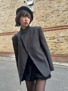 Blazer Casual para Mulheres de Escritório, Blazers para Mulheres de Manga Longa, Jaquetas Casuais de Escritório, Casacos de Escritório, Roupas Ocidentais para Mulheres, Blazers Alfaiatados, Blazer de Escritório Vintage para Mulheres, Casacos de Lã Sintética para Mulheres, Agasalhos de Rua, Jaquetas Ajustadas de Manga Longa para Uso no Escritório, Casacos de Terno, Primavera - Cinza - Visão 1