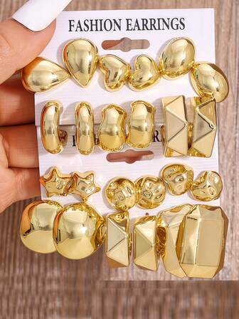 1 Set modische CCB Geometrische Muster Ohrringe, für den täglichen Gebrauch, geeignet als Geschenk für Freunde zu Feiertagen und Geburtstagen