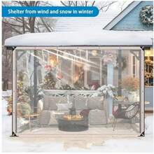 1片加厚透明塑料篷布 - 耐用塑料罩，适用于庭院、温室、花园、门廊 - 四季皆宜，防雨、防尘、防风、防雪 - 时尚防护篷 | 耐用塑料材质