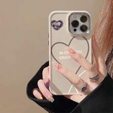 Resistente a quedas amor ser amado UV impressão silicone macio plating metálico Capinha Capa Para Apple i p h o n e 11 12 13 14 15 16 17 pro max 14 15 16 PLUS 17 AIR x xr xs max anti-impacto design minimalista protetora minimalista antiarranhões que se encaixa perfeitamente cases P9559 - Branco - Visão 1