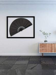 1pc Black Classic Folding Hand Fan. Excellent For Summer Cooling. Elegant And Fashionable Black Folding Fan, Easy To Carry And Store. Suitable For Weddings, Parties, Performances, Dancing, Home Decor, Festivals, Birthday Gifts, Graduation Gifts And More Occasions. - Multicolor - View 5