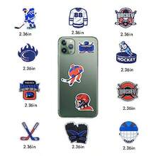Paquete de 100 pegatinas de hockey sobre hielo regalos de decoración de fiesta de hockey calcomanías impermeables para botella de agua computadora portátil teléfono - Multi - Ver 4