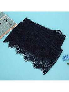 EstiloEncaje para Ropa, 14.5cm x 2.73m Encaje Bordado de Poliéster, Blanco y Negro, para Decoración de Vestidos, Manualidades y DIYVersión mejorada - Azul marino - Ver 6