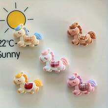 10/20/30pcs Cute Pony Resin Crafts - Adorable Cartoon Animal Charm, Colorful Pink Series, Exquisite Horn Design, Suitable For Scrapbooking, Jewelry Making, Resin Decoration Accessories - Pony - View 10