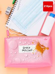 1-280pcs Customized Name Label Stickers, Suitable For Small Businesses, Summer Camps, Gym Bags, Office Supplies, Product Packaging, Transparent And White Paper Options, Tear-Resistant, No Residue Adhesive, Suitable For Entrepreneurs, Teachers, Families, Custom Name Stickers For Back-To-School Organization And Branding,Wallpaper Stickers Wall - Rose Red - View 23