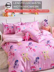 2/3pcs My Little Pony Bedding Set, Cute Cartoon Pattern, Breathable & Skin-Friendly, Soft & Pilling Resistant, Home Textile, Room Decor, Includes 1 Duvet Cover & 1/2 Pillowcases, Excl. Comforter, Suitable For Twin/Full/Queen/King Size Beds, All Seasons, Multiple Sizes Available, Machine Washable, Elegant Gift, Pink - Multicolor - View 15
