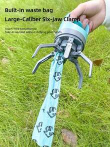 1个宠物便携式粪便铲 - 含1卷垃圾袋，带垃圾袋分配器，适合户外使用，非接触式宠物粪便清洁器，可挂在牵引绳或背心上，遛狗必备 - 彩色 - 查看 4