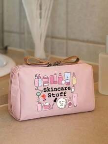 Women's & Cute Beauty Skincare Travel Organizer - Lightweight Foldable Cosmetic & Toiletry Bag With Zipper Closure, ,Lightweight Foldable Storage Bag,Women's Portable Travel Toiletries Bag, Lipstick Bag, Coin Purse, Large Makeup Storage For Daily Use, Spa, Vacation - Durable Gift-Worthy For Skincare Routine - Multicolor - View 4