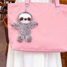 Mini llavero de peluche de perezoso, adorable llavero de peluche, colgante para bolsos, llaves y teléfono móvil. - Gris - Ver 1