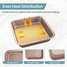 Tendencia8  1 Molde Rectangular Para Pasteles Bandejas Para HornoCalidad premium - Dorado - Ver 1