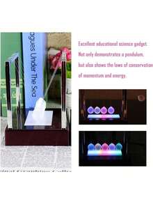 EstiloEstiloZerodis PéNdulo Newton Colorful LED Light Balance Ball Toy, Bola De PéNdulo De Ciencia FíSica Newton Cradle Pelota De Escritorio Juguete Divertido Decoration Art Work GiftsVersióN MejoradaVersióN Mejorada - 1 - Ver 6