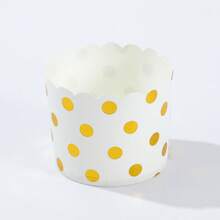 LIFETALK 50 piezas Moldes para magdalenas/cupcakes de tamaño mediano con resistencia al calor y diseño de lámina de oro, forros para hornear magdalenas/cupcakes con patrón de lámina de oro - Multicolor - Ver 10