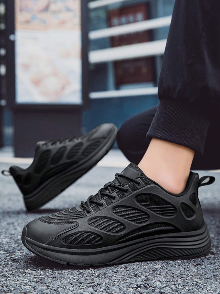 أحذية تسلق للرجال كبار الحجم، أحذية تنزه خارجية، أحذية رياضية للتسلق الجبلي. من جلد الغزال والجلد الصناعي (KPU)، نظام ربط بالأربطة، نعل مضاد للانزلاق من المطاط والمادة الوسطية (MD). مناسبة للتنزه الخارجي، الصيد، جميع الفصول - الأسود - مشاهدة 1