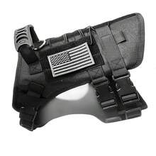 Imbracatura tattica per cani di grossa taglia, resistente, regolabile anti-trazione, con spallacci durevoli, imbottitura rinforzata, adatta per l'addestramento all'aperto - nero - Visualizzare 3