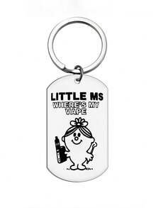 1PC Fun "LITTLE MS WHERE'S MY VAPE" Stainless Steel Keychain Electronic Cigarette Enthusiasts Fashionable Accessory Men's And Women's KeychainDIY Keychain Couple Pendant Bag Charms Car Keychain DIY Pendant Keychain Accessories Keychain Birthday Gift Wedding Gift Festival Gift Party Gift Event Souvenir Friend Gift. - Multicolor - View 8