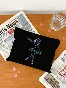 Elegante bolsa de aseo para mujer con estampado degradado de ballet, bolsa de almacenamiento de maquillaje portátil, accesorio de viaje de moda, bolsa de cosméticos con cremallera, adecuada para vacaciones, hoteles, oficinas, baños y otras ocasiones. Regalo para amigas, hermanas, regalo de Año Nuevo, regalo de Ramadán, regalo del Día de San Valentín, regalo de cumpleaños, recuerdos de boda, obsequios para damas de honor. - Multicolor - Ver 2